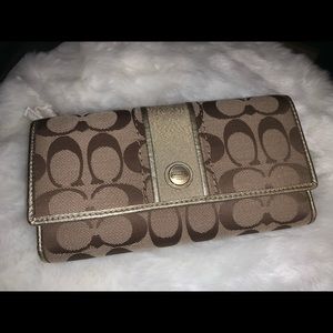 Gold Coach Wallet w/ matching Coach checkbook